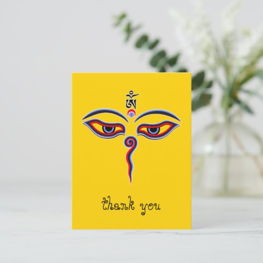 Wisdom-ogen van boeddha - Bodhnath - tempelogen Briefkaart (Staand voorkant)