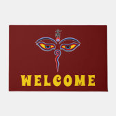 Wisdom-ogen van boeddha - Bodhnath - tempelogen Deurmat (Voorkant)