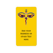 Wisdom-ogen van boeddha - Bodhnath - tempelogen Etiket (Voorkant)