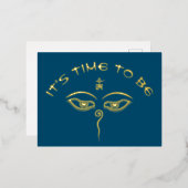 Wisdom-ogen van boeddha - Bodhnath - tempelogen Folie Feestdagen Briefkaart (Voorkant / Achterkant)