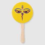 Wisdom-ogen van boeddha - Bodhnath - tempelogen Handwaaier (Achterkant)