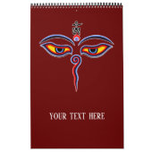 Wisdom-ogen van boeddha - Bodhnath - tempelogen Kalender (Hoes)