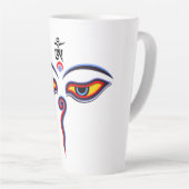 Wisdom-ogen van boeddha - Bodhnath - tempelogen Latte Mok (Rechterhoek)