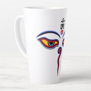 Wisdom-ogen van boeddha - Bodhnath - tempelogen Latte Mok