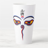 Wisdom-ogen van boeddha - Bodhnath - tempelogen Latte Mok (Voorkant)