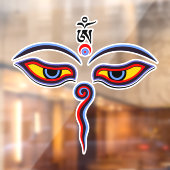 Wisdom-ogen van boeddha - Bodhnath - tempelogen Raamsticker (Vel 2)
