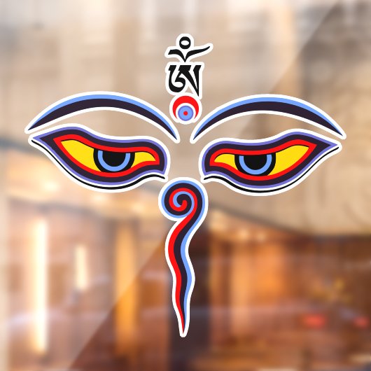 Wisdom-ogen van boeddha - Bodhnath - tempelogen Raamsticker (Vel 2)
