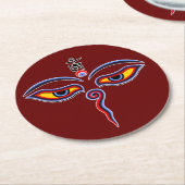 Wisdom-ogen van boeddha - Bodhnath - tempelogen Ronde Kartonnen Onderzetter (Gebogen)