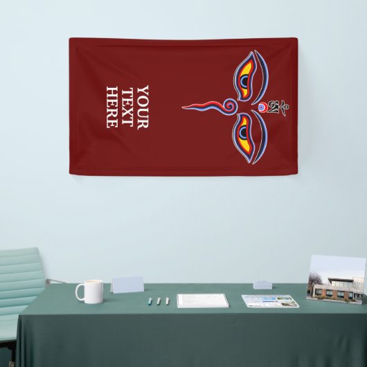 Wisdom-ogen van boeddha - Bodhnath - tempelogen Spandoek (Beurs)