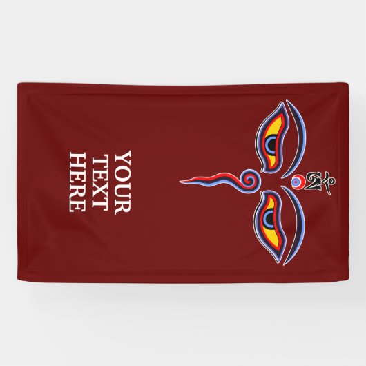 Wisdom-ogen van boeddha - Bodhnath - tempelogen Spandoek (Horizontaal)