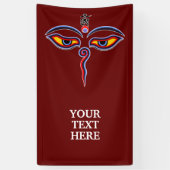 Wisdom-ogen van boeddha - Bodhnath - tempelogen Spandoek (Verticaal)