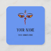 Wisdom-ogen van boeddha - Bodhnath - tempelogen Vierkante Visitekaartje (Achterkant)