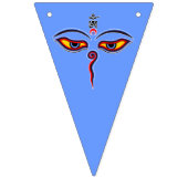 Wisdom-ogen van boeddha - Bodhnath - tempelogen Vlaggetjes (Eerste vlag)