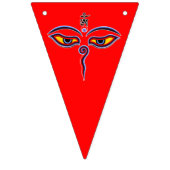 Wisdom-ogen van boeddha - Bodhnath - tempelogen Vlaggetjes (Tweede vlag)