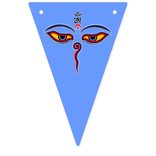 Wisdom-ogen van boeddha - Bodhnath - tempelogen Vlaggetjes (Eerste vlag)