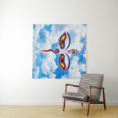 Wisdom-ogen van boeddha - Bodhnath - tempelogen Wandkleed (In Situ (horizontaal))