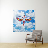 Wisdom-ogen van boeddha - Bodhnath - tempelogen Wandkleed (In situ)