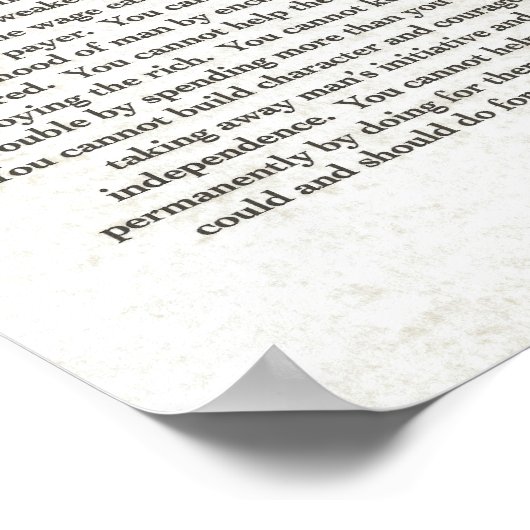 Wisdom op Parchment=Abraham Lincoln Poster (Hoek)