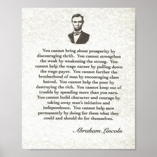 Wisdom op Parchment=Abraham Lincoln Poster (Voorkant)