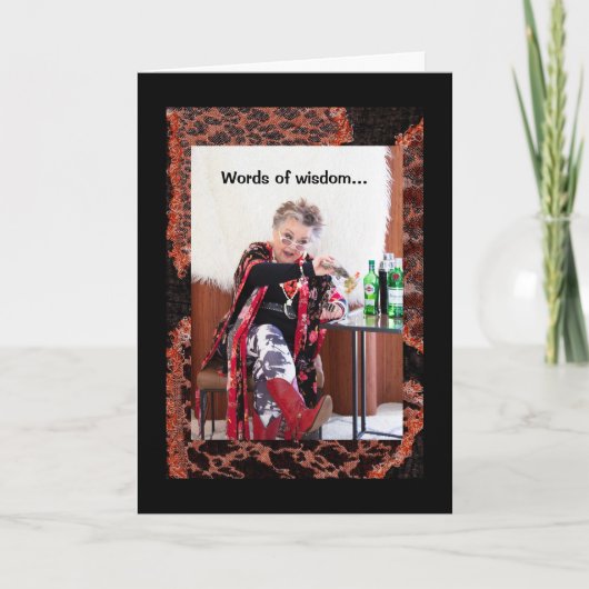 Wisdom over lachen/zingen/werken kaart (Voorkant)