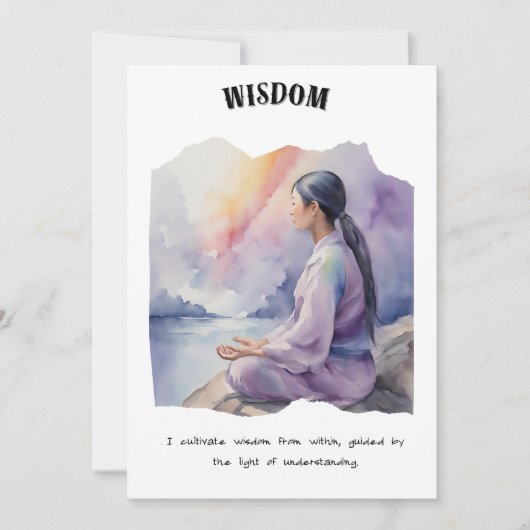 Wisdom Positive Affirmation Kaart (Voorkant)