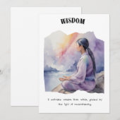 Wisdom Positive Affirmation Kaart (Voorkant / Achterkant)