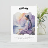Wisdom Positive Affirmation Kaart (Staand voorkant)