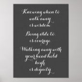 Wisdom-Poster is weten wanneer je weg moet lopen Poster (Voorkant)