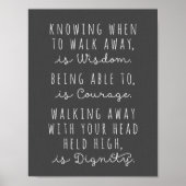 Wisdom-Poster is weten wanneer je weg moet lopen Poster (Voorkant)