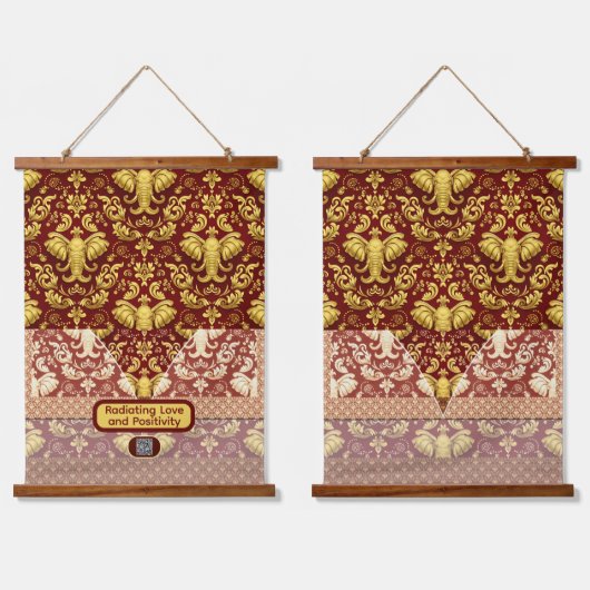 Wisdom & Prosperity: The Regal Elephant Symbol Ach Hangend Wandkleed (Dubbel)