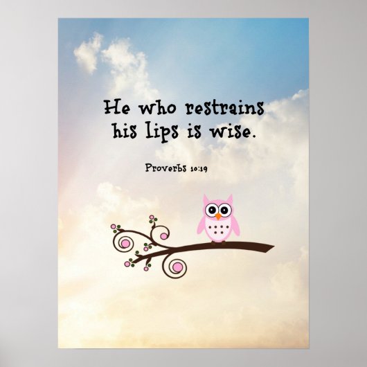 Wisdom - Proverbs 10:19 Poster (Voorkant)
