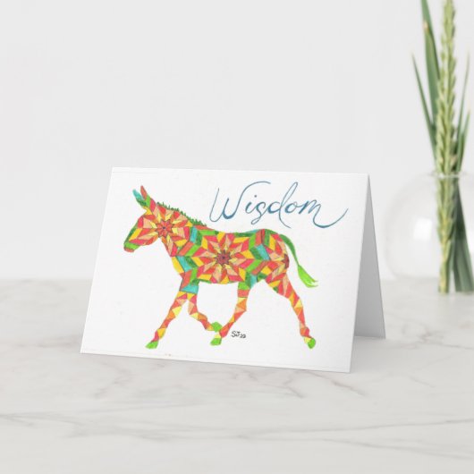 Wisdom Quilt Mule van Sherry Jarvis Folded Kaart (Voorkant)