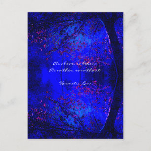 Wisdom Quote   Blauwe bosreflectie Briefkaart