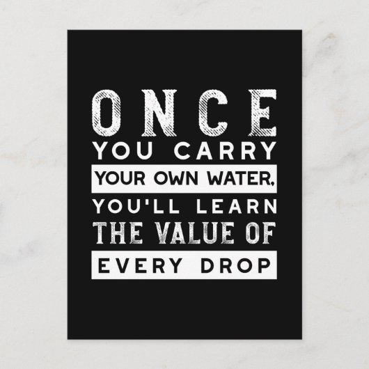 Wisdom Quote Design - waarde van elke druppel Briefkaart (Voorkant)