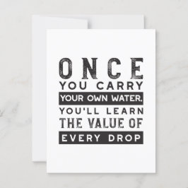 Wisdom Quote Design - waarde van elke druppel Briefkaart