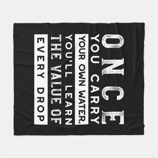 Wisdom Quote Design - waarde van elke druppel Fleece Deken (Voorkant (Horizontaal))
