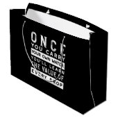 Wisdom Quote Design - waarde van elke druppel Groot Cadeauzakje (Achterkant Gekanteld)