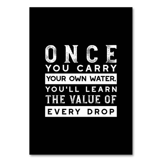 Wisdom Quote Design - waarde van elke druppel Kaart (Voorkant)