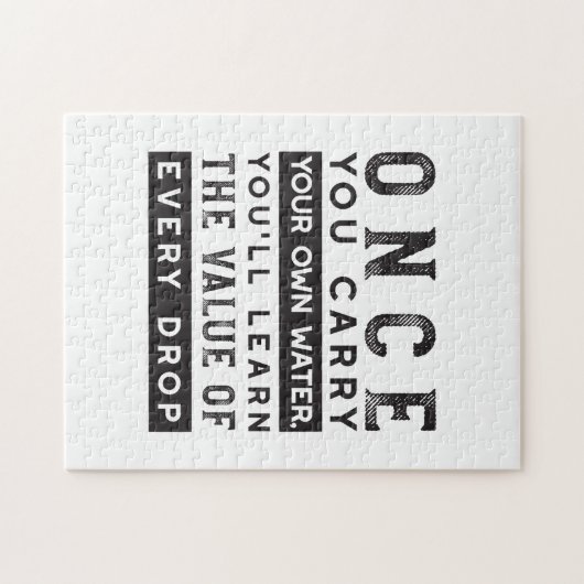 Wisdom Quote Design - waarde van elke druppel Legpuzzel (Horizontaal)