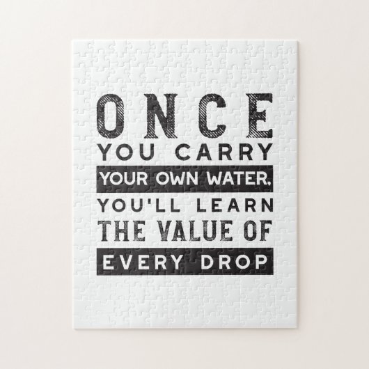 Wisdom Quote Design - waarde van elke druppel Legpuzzel (Verticaal)