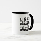 Wisdom Quote Design - waarde van elke druppel Mok (Voorkant rechts)
