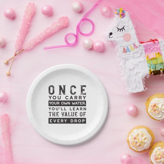 Wisdom Quote Design - waarde van elke druppel Papieren Bordje (Feest)