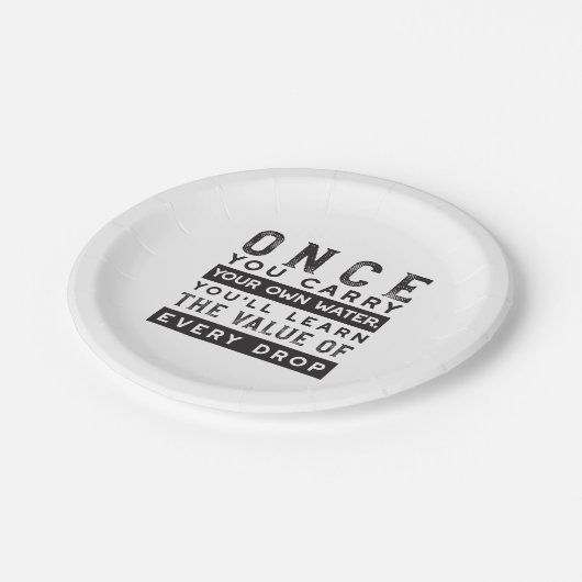 Wisdom Quote Design - waarde van elke druppel Papieren Bordje (Gekanteld)