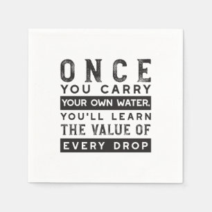 Wisdom Quote Design - waarde van elke druppel Servet
