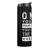 Wisdom Quote Design - waarde van elke druppel Thermosbeker (Gedraaid links)