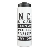 Wisdom Quote Design - waarde van elke druppel Thermosbeker (Voorkant)