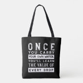 Wisdom Quote Design - waarde van elke druppel Tote Bag (Achterkant)