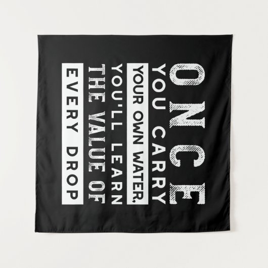 Wisdom Quote Design - waarde van elke druppel Wandkleed (Voorkant (horizontaal))