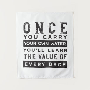 Wisdom Quote Design - waarde van elke druppel Wandkleed