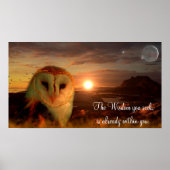 Wisdom Quote, Owl Artwork Poster (Voorkant)